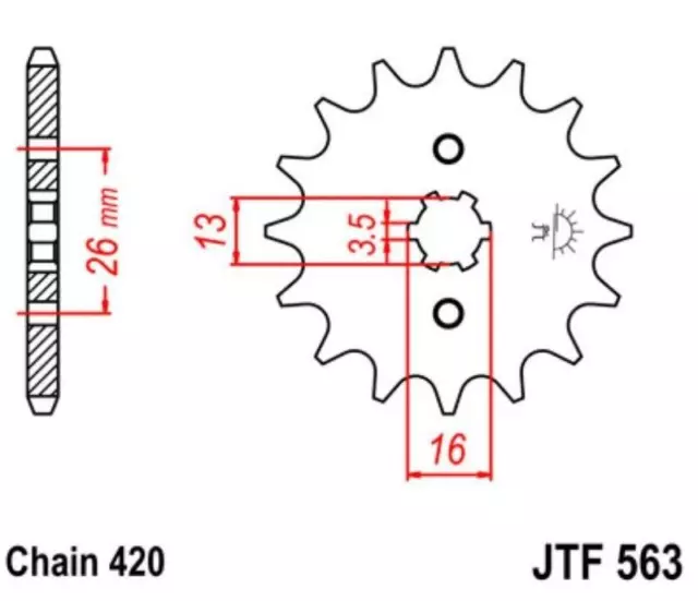 JT Ritzel 17Z Teilung 420 JT Sprockets JTF563.17