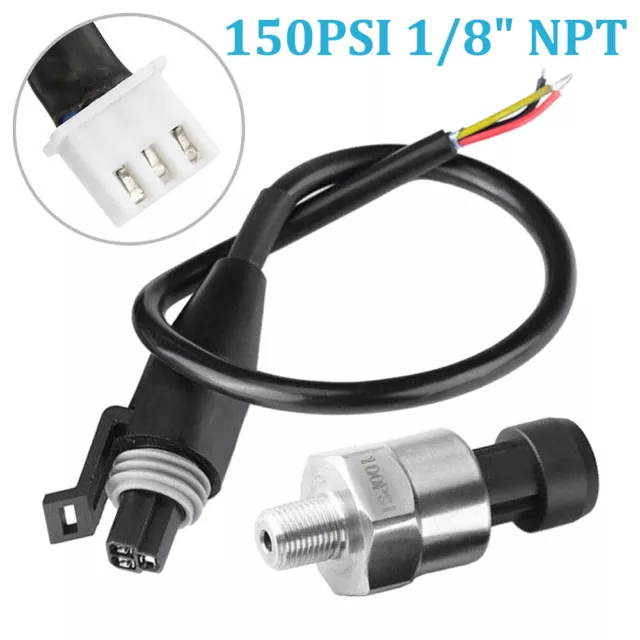 150PSI Pressure Transducer Sender Sensor Stainless Steel Fits Oil Fuel Water New