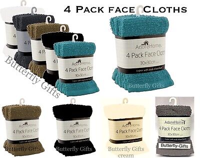 Premium Cotton Pack of 1x 4x Face Towels Cloth Flannels Wash Cloths Super Soft 
