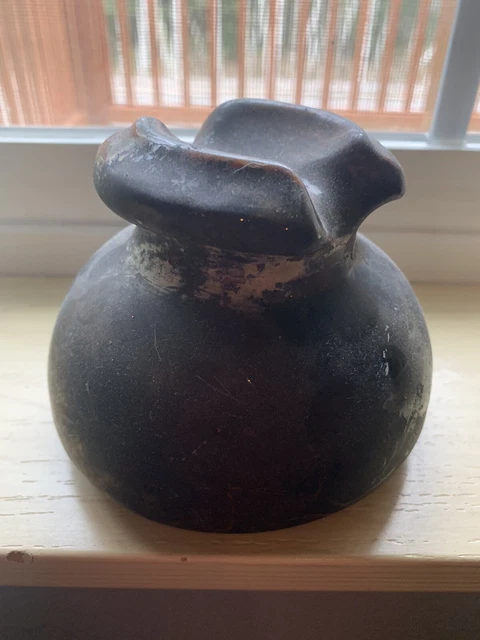 Antique Vintage Large Ceramic Brown Insulator. Great addition to your collection