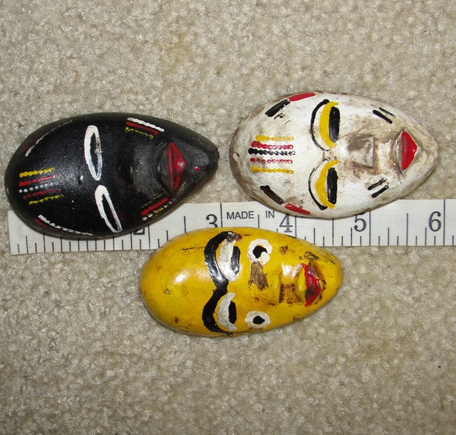 Lot 3 African Dan Punu Fang Passport Mask Pendants Liberia Collector Ivory Coast 2