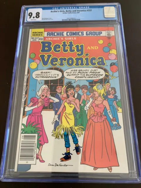 Archie's girls Betty and Veronica #337 cgc graded 9.8 1985