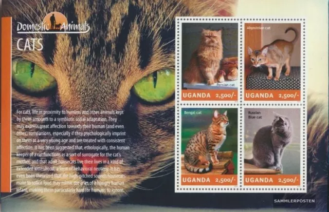 Uganda 3305-3308 Kleinbogen (kompl.Ausg.) postfrisch 2014 Katzen