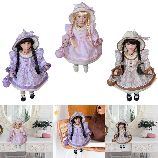 Poupée Céramique Miniature 1:12 - Femme En Robe Longue - Décoration Maison De Poupée