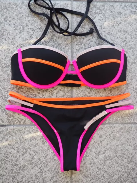 Victoria's Secret bikini Bandeau top, strappy cheeky bottoms 32B / XS