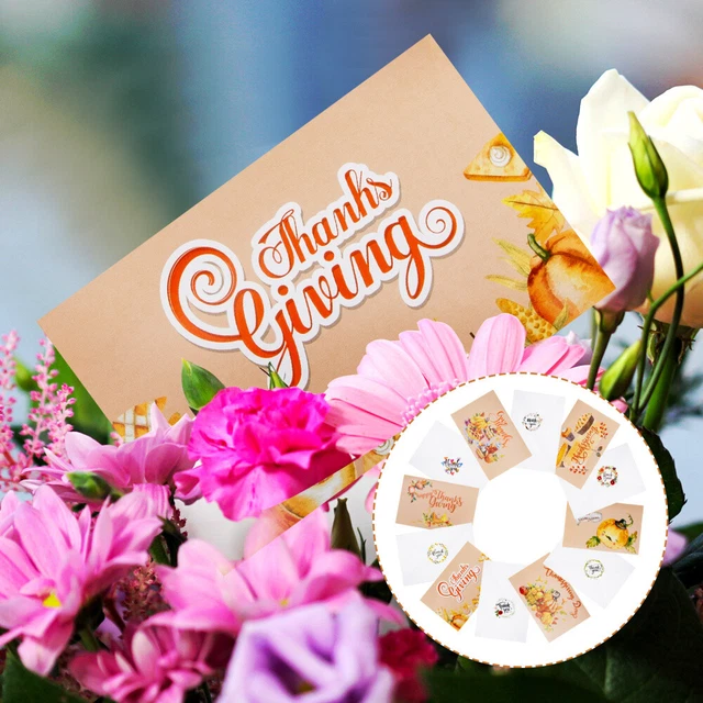 12 juegos tarjeta de felicitación de cosecha tarjetas de agradecimiento vacías decoración otoño tarjeta de regalo