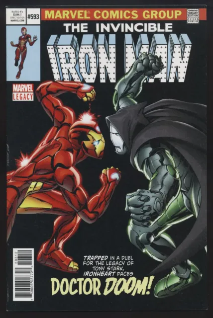 Invincible Iron Man #593 2nd Print RIRI WILLIAMS VS DR DOOM #150 Homage RARE !