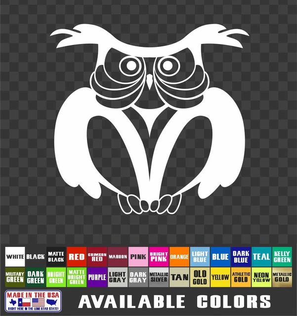 Owl Sticker Vinyl Decal Car Van Truck Laptop