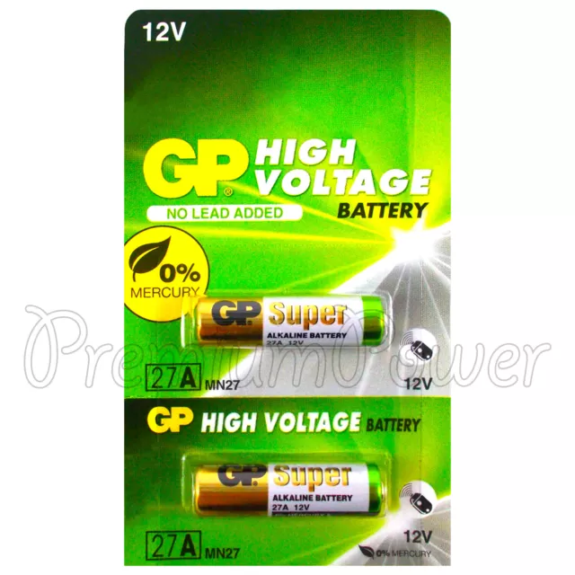2 x alarmes GP 27A Super Batteries Alcalines 12V MN27 A27 GP27A E27A EL812 L828