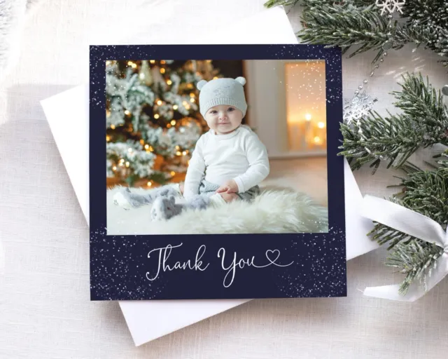Christmas Personalised Photo Thank You Cards + Envelopes