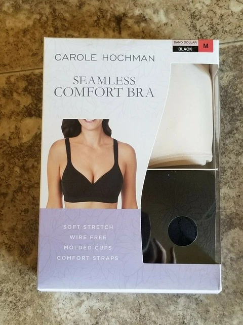 WOMENS CAROLE HOCHMAN 2 Pack Seamless Comfort Bra Bras Black Tan XL £12.65  - PicClick UK