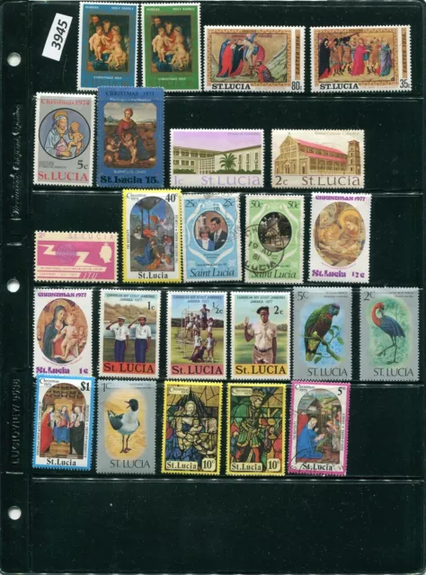 #3945-ST LUCIA-selection of 67 Used/MH/MNH stamps from various years