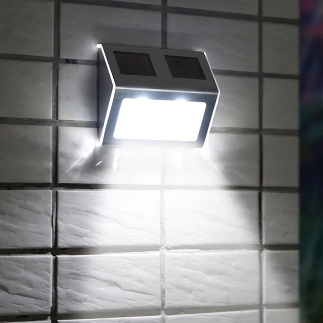 LED Solarleuchte Solarlampe Wand Lampe Außenleuchte Edelstahl Garten Außen