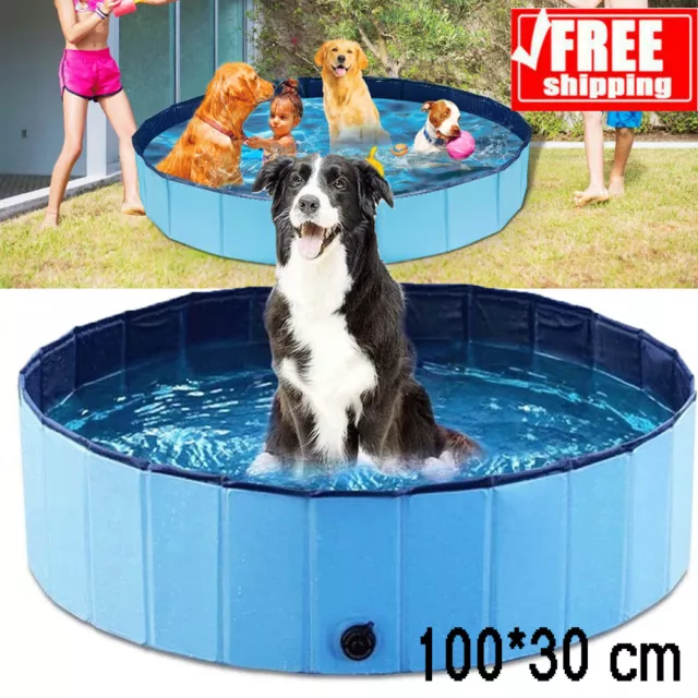 Faltbarer Hundepool Hundebad Doggy Pool Hundebecken Swimmingpool Ø100 x 30cm