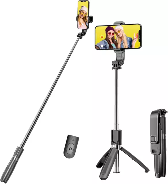 Portátil Selfie Stick Palo Para Selfies Soporte De Trípode Soporte con Control Remoto Nuevo