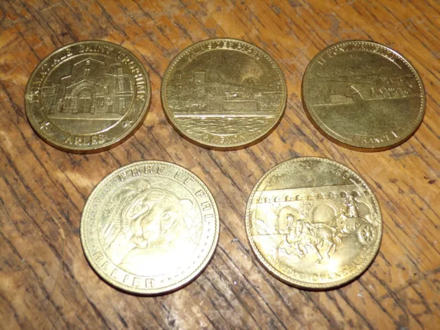 Tresor de france + medailles et patrimoine - Jeton Touristique lot de 5