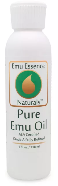 Emu Essence Naturals 4oz EMU OIL 100% Pure Natural AEA Certified Fully Refined