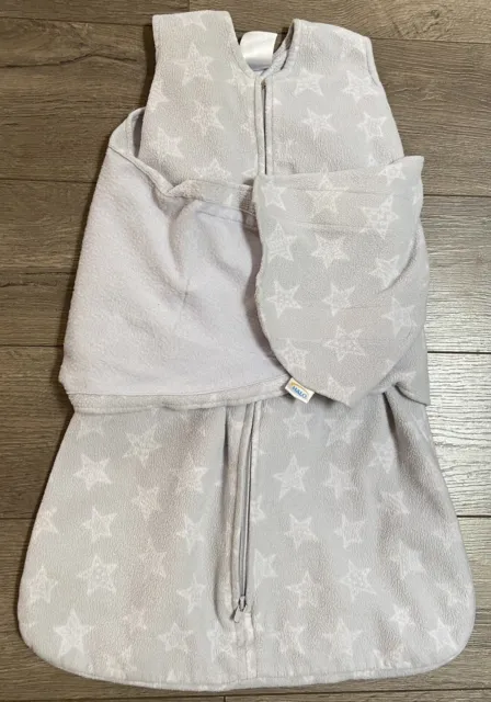 Halo Back Is Best 3 Way Sleep Sack Swaddle Blanket Stars Gray Small 3/6 Months