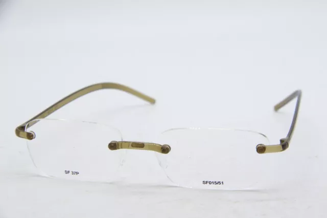 New Swissflex Sf 015/51 Clear Brown Rimless Authentic Frames Eyeglasses 50-19