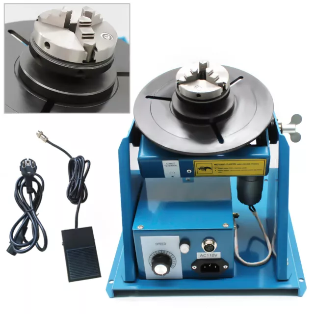 Welding Positioner Turntable with 2.5'' Lathe chuck 0-90° Positioner 2-10 R/Min