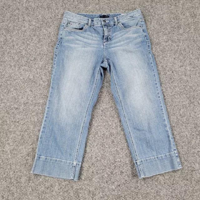 Tommy Hilfiger Jeans Womens 10 Blue Denim Straight Crop