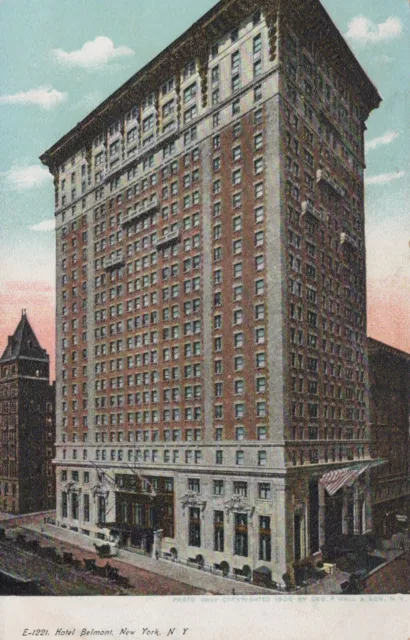Hotel Belmont New York City NY Written On Vintage Undivided Back Post Card