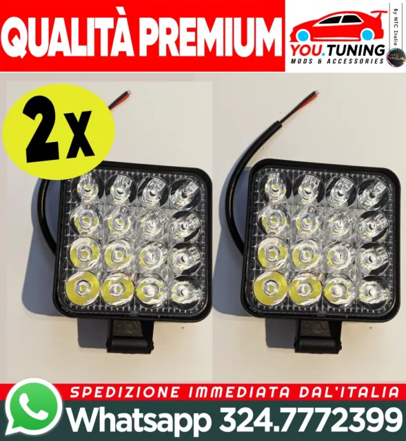 2 X  48W Led Luce Lampada Faro Da Lavoro 12V Faretto Auto Barca Fuoristrada