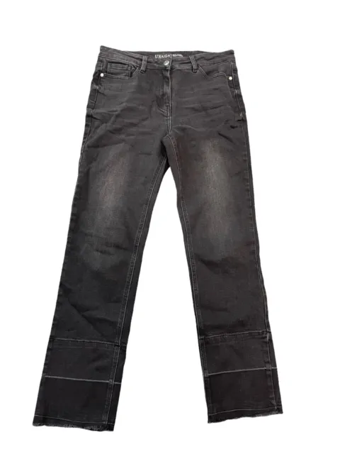 Jeans da donna neri in denim a gamba dritta taglia 10L (W27)