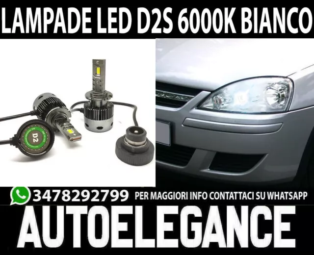 Coppia Lampade D2S A Led 6000K Bianco Per Opel Corsa C 12000Lm Canbus