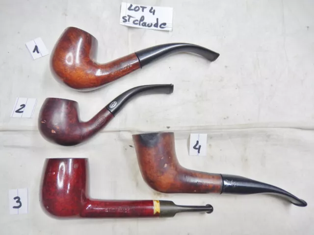 ( lot 4 )     4 anciennes pipes à fumer ST CLAUDE