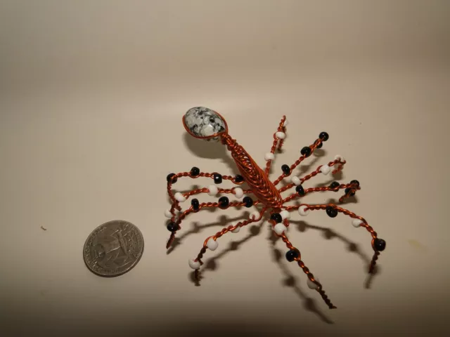 METAL ART Abstract Twisted Copper Wire Spider INSECT Figure