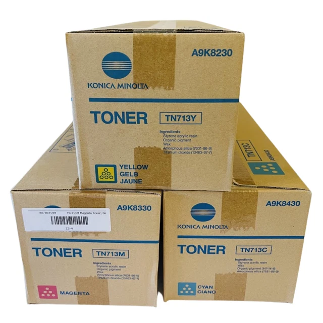 GENUINE 3-Pack Konica TN713 CMY Color Toner For Bizhub C659 & C759 SEALED Boxes