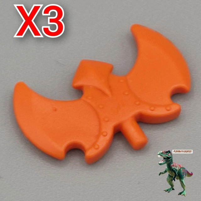 Lot De Panaches Orange Playmobil Pour Casques Médiévaux - Crête Aigle/ailes Chevalier - Occasion