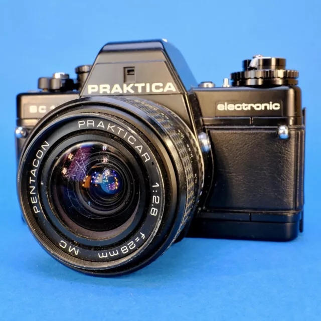 Praktica BC1 Electronic 35mm Slr Film Camera manual speeds only, w 28mm 2.8 lens