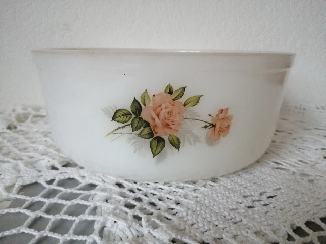 Saladier Arcopal Vintage Motif Coquelicots - Diamètre 22 Cm - Occasion Bon état