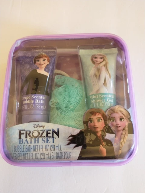 Juego de baño congelado de Disney baño de burbujas ducha gel baño esponja puf