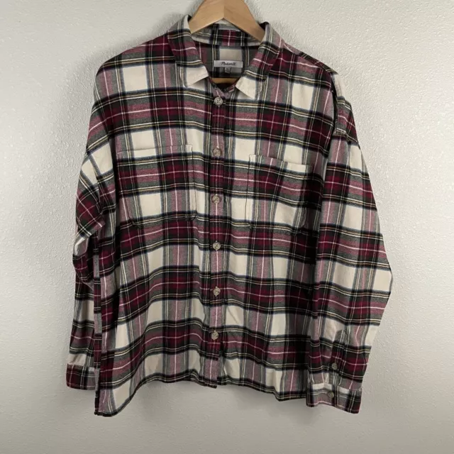 Madewell Womens XL Flannel Shirt Jacket In Tartan Plaid