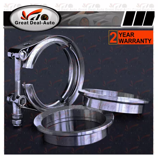 3" inch 76mm V-Band Vband Clamp Stainless Steel Flange exhaust pipe tailpipe