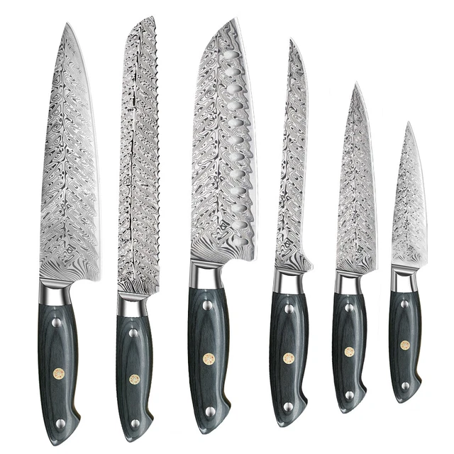 6Pcs Kitchen Chef Knife Japanese Stainless Steel Sharp Peeling Slicing Cleaver