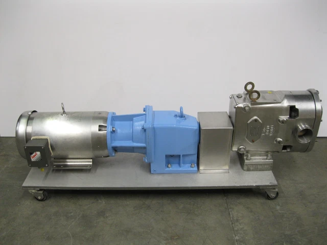 3" Waukesha Cherry-Burrell 130 U2 Rotary Lobe Pump Baldor 10 HP Motor Z65