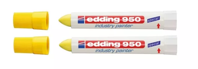 2 x Edding 950 industry painter Spezialmarker Strichstärke 10mm, gelb