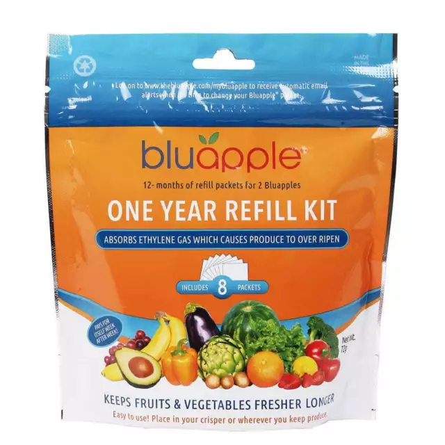 Bluapple Classic One-Year Refill Kit Fresh Fruits/Vegetable Saver Sealer Storage