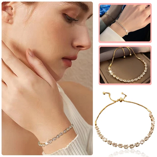 Wassertropfenförmiges Strassarmband Das perfekte Geschenk für Freunde,