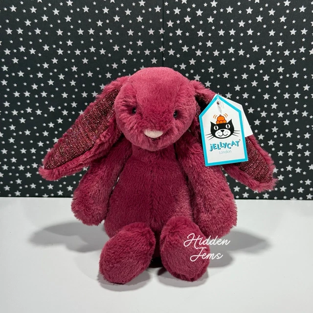NEW JELLYCAT BASHFUL Bunny Sparkly Cassis - Small - approx 16cm