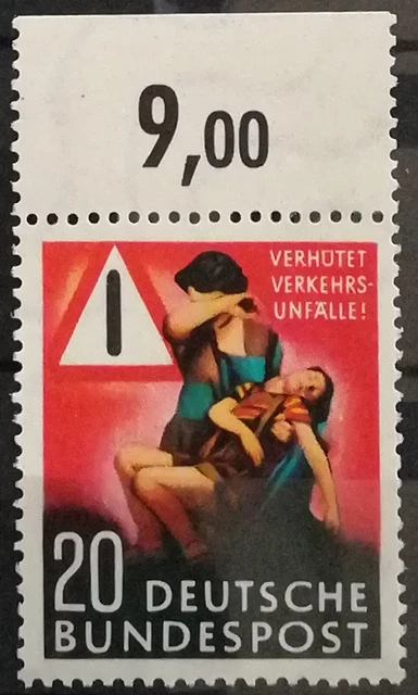 BRD 1953 Unfall-Verhütung Mi.Nr: 161 postfrisch Oberrand