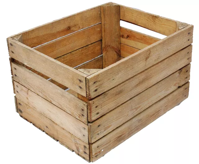 Graded European Vintage Wooden Apple Box Storage Fruit Crates Box Shabby Chic ..