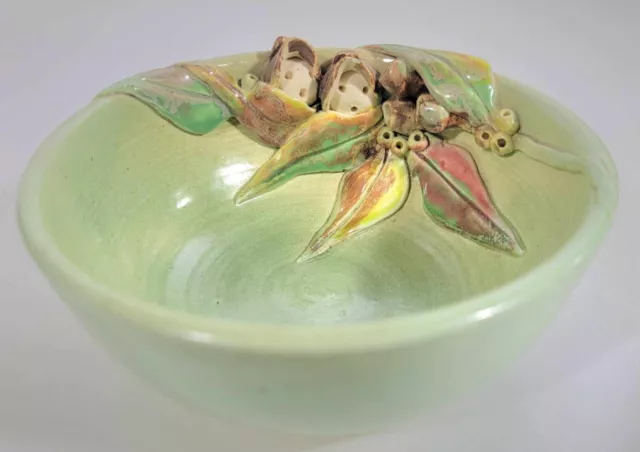 Vintage Australian Studio Pottery Hand Painted Sawyers Gumnut Baby Bowl