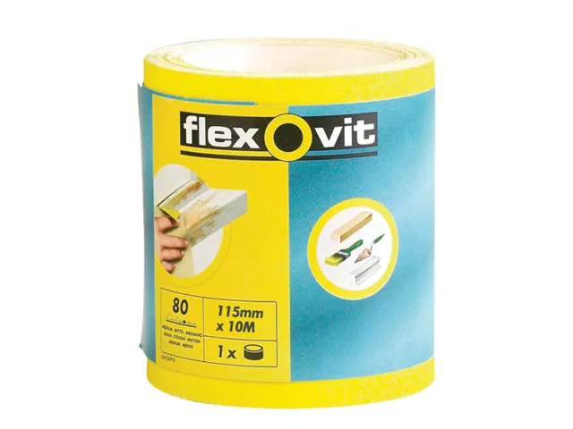 Flexovit 66261104027 High Performance Sanding Roll 115mm x 10m Extra Coarse 40G