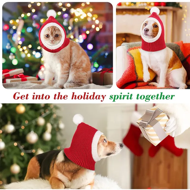 For Christmas Dog Cat Lovely Holiday Knitted Cosplay Daily Pet Hat Winter Warm