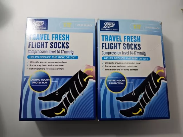 Boots Travel Fresh Compression Level 14-17mmHg 1 Pair X2